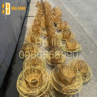 ĐÈN MÂY TRE HOA SEN TẦNG