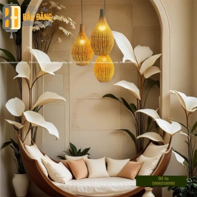 ĐÈN THẢ TRẦN MÂY TRE HÌNH LỌ