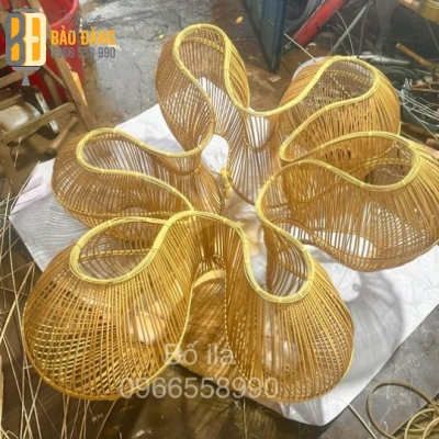 ĐÈN CHÙM MÂY TRE THẢ TRẦN 6 CÁNH