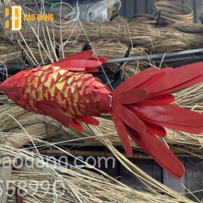 ĐÈN LỒNG MÂY TRE CÁ CHÉP HÓA RỒNG 03