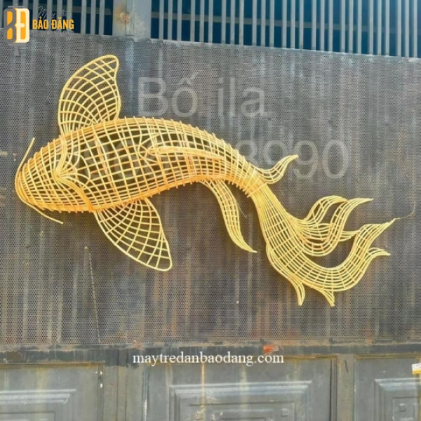 ĐÈN MÂY TRE CÁ LONG VŨ ỐP TƯỜNG