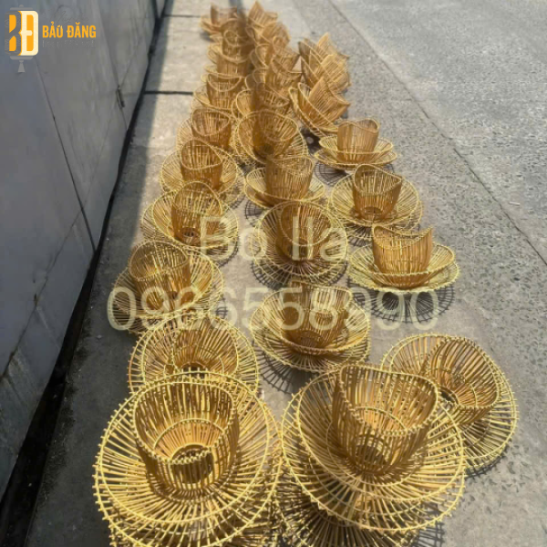 ĐÈN MÂY TRE HOA SEN TẦNG