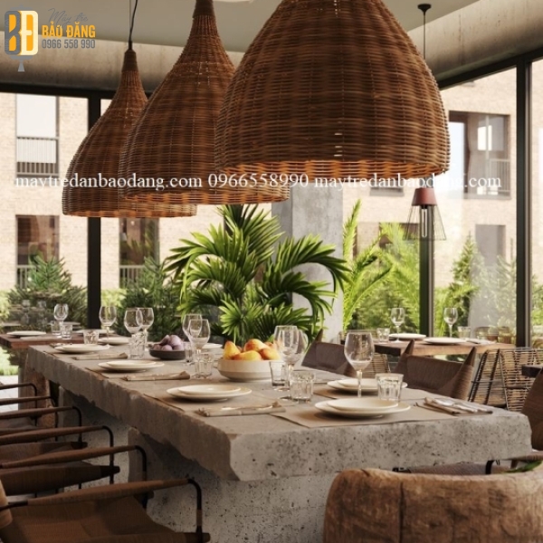 ĐÈN CHỤP ĐAN THỦ CÔNG MÂY TRE