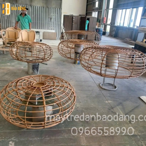 ĐÈN QUẢ CẦU MÂY TRE 03