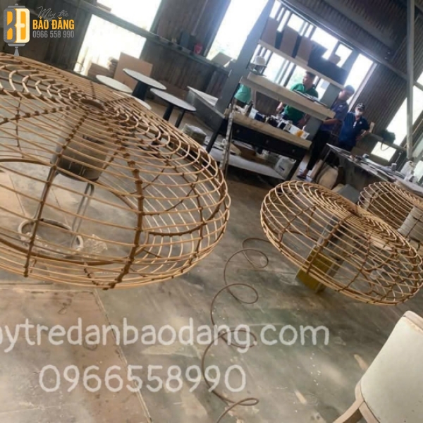 ĐÈN QUẢ CẦU MÂY TRE 03